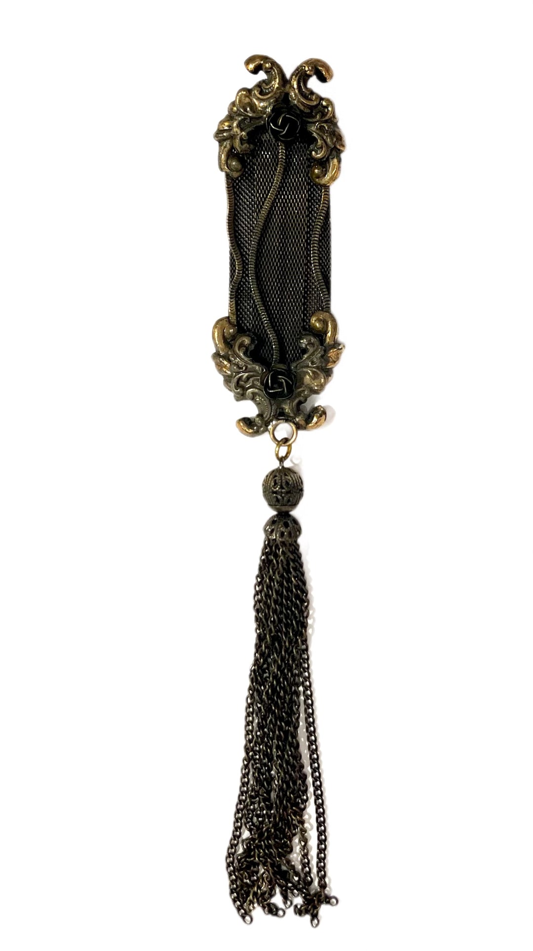 Medal Style Tassel Brooch
