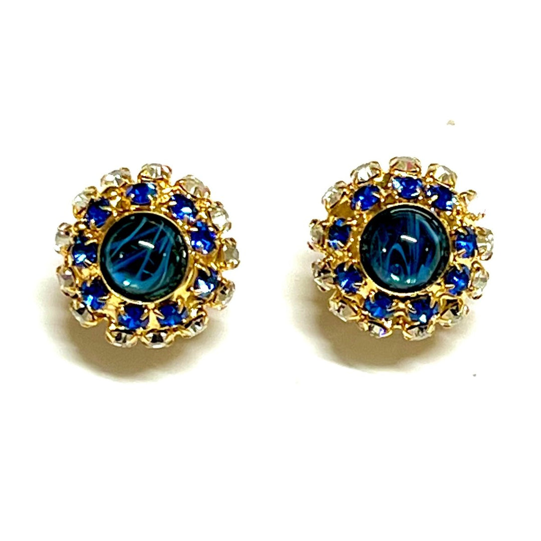 Moans Couture - Cabochon Button Earrings - Angela Clark Boutique