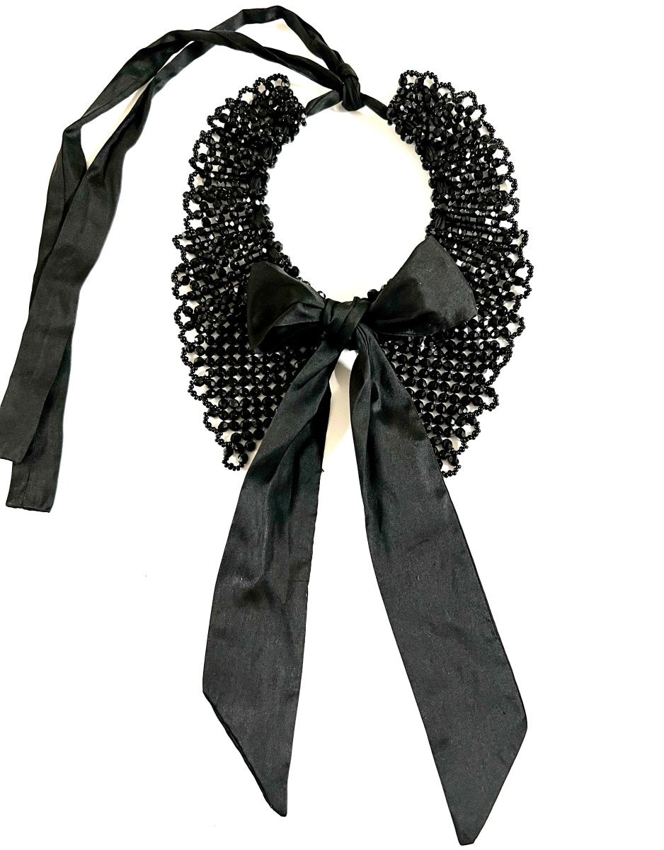 Eton Collar with Silk Bow Brooch - Angela Clark Boutique
