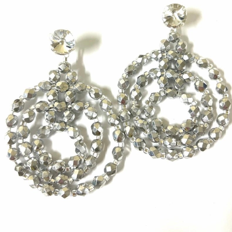 Veneda Earrings Metallic Silver - Angela Clark Boutique