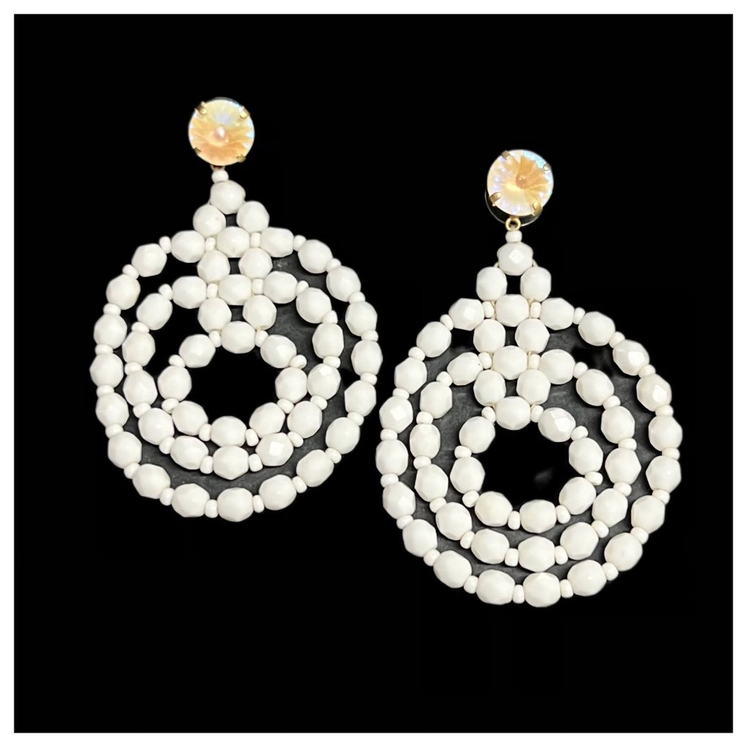 Veneda Earrings White Shimmer - Angela Clark Boutique